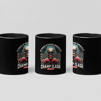 Champ Clash boxing mug in black