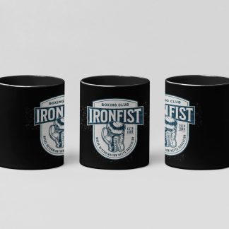 Iron Fist Boxing Club Emblem boxing mug in black