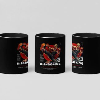 Kickboxing boxing mug in black