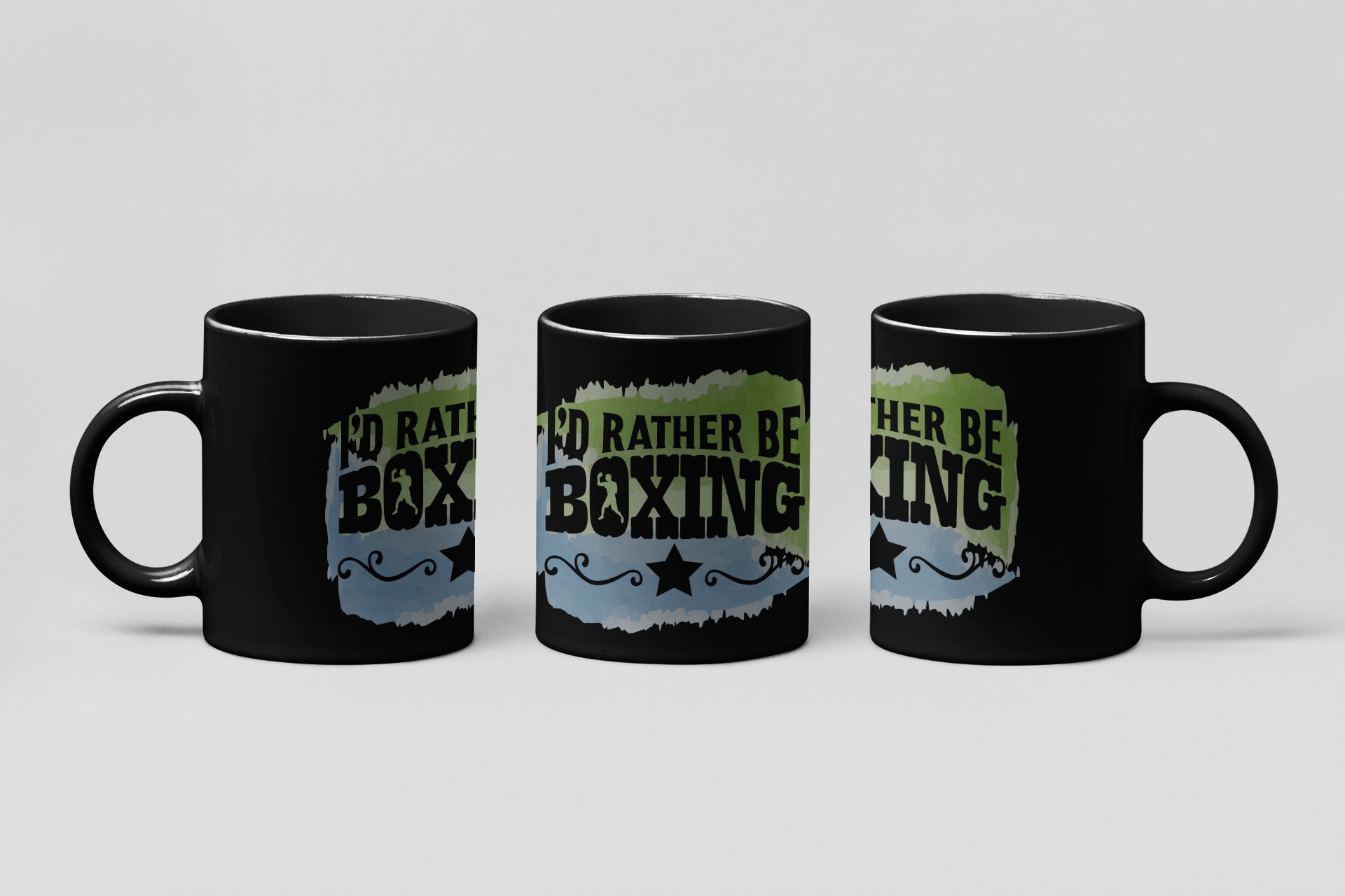 Id Rather Be Boxing boxing mug in black