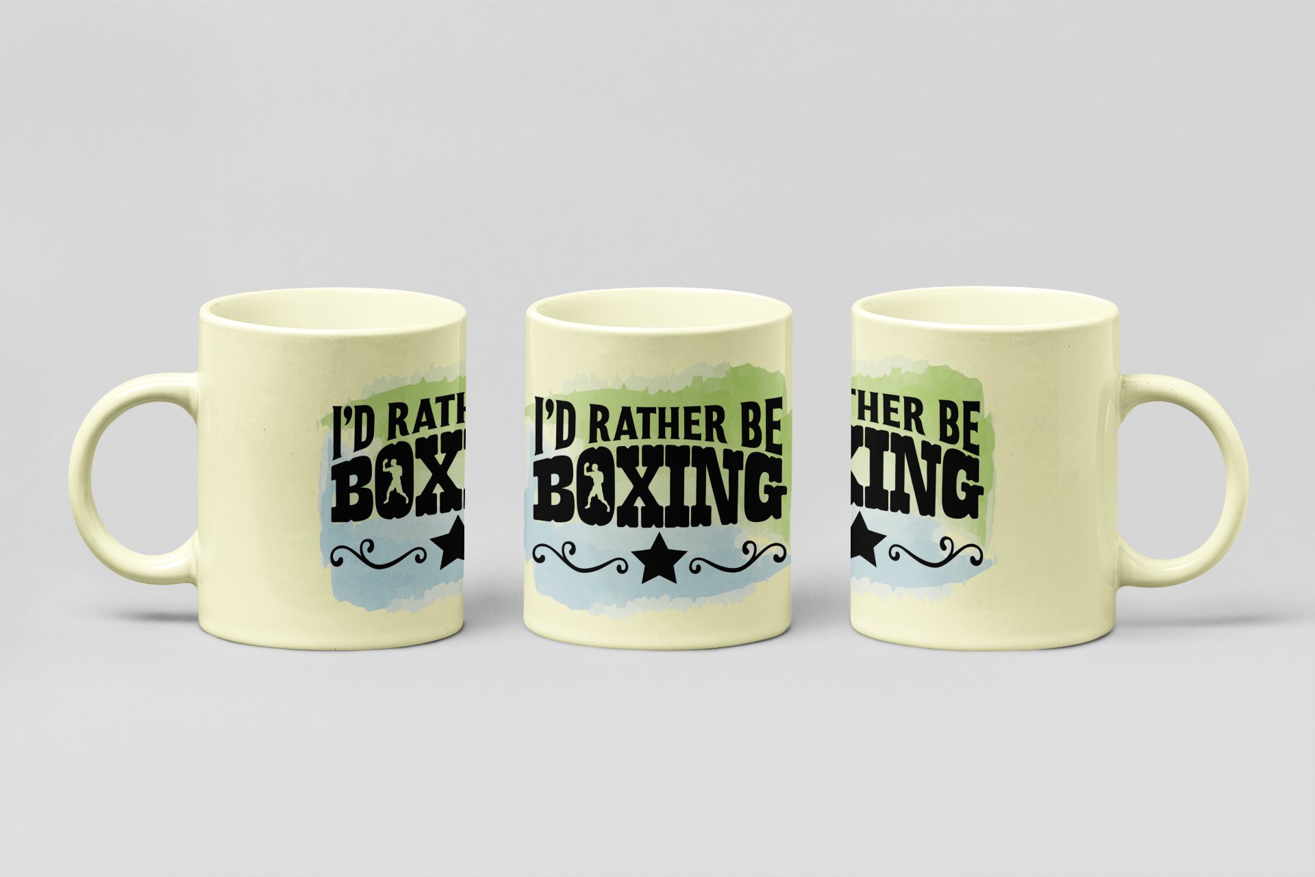 Id Rather Be Boxing boxing mug in cream