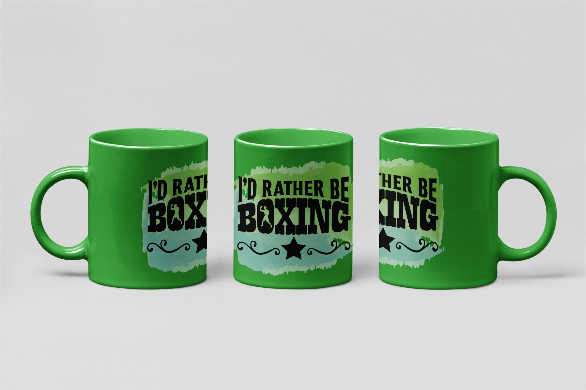 Id Rather Be Boxing boxing mug in forest green