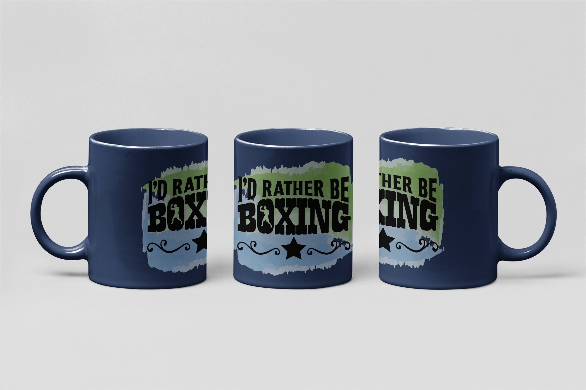 Id Rather Be Boxing boxing mug in navy