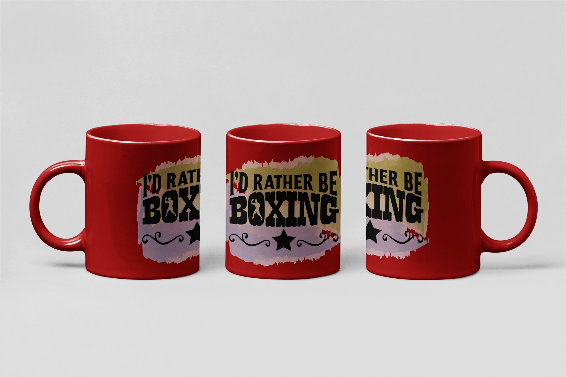 Id Rather Be Boxing boxing mug in red