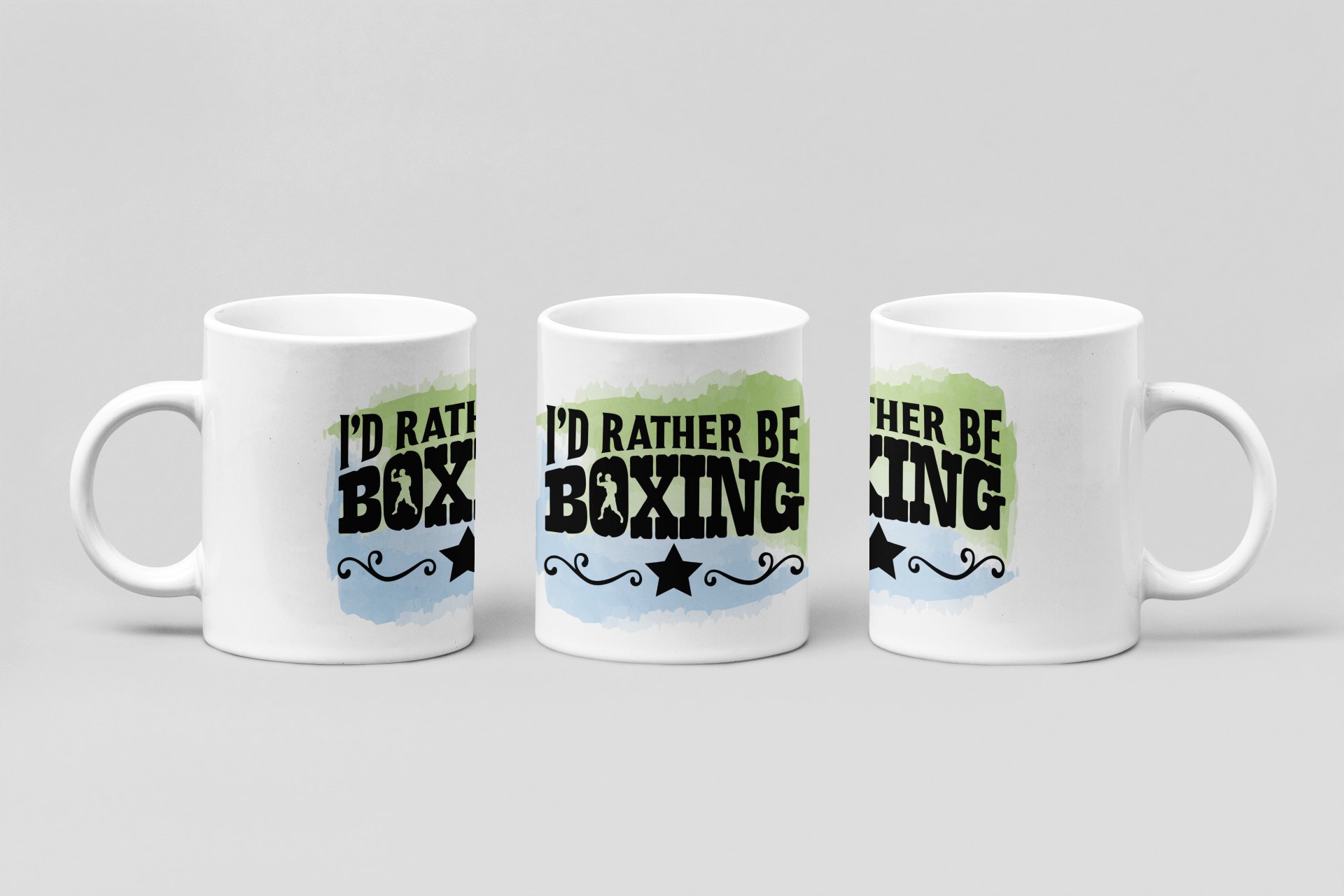 Id Rather Be Boxing boxing mug in white