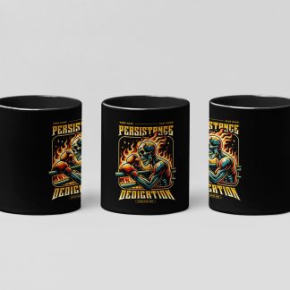 Persistance And Dedication boxing mug in black