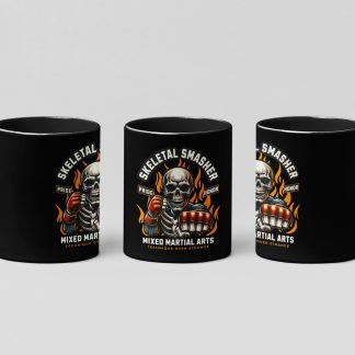 Skeletal Smasher boxing mug in black