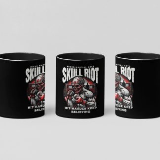 Skull Riot boxing mug in black