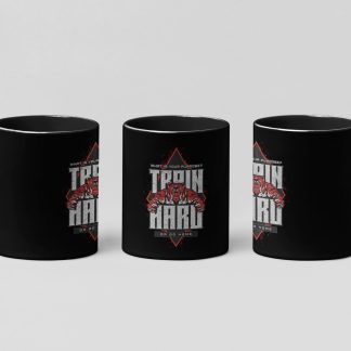 Train Hard boxing mug in black