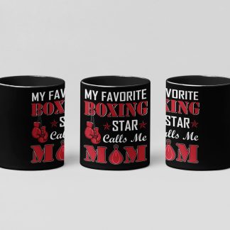 my favorite boxing star mom boxing mug in black