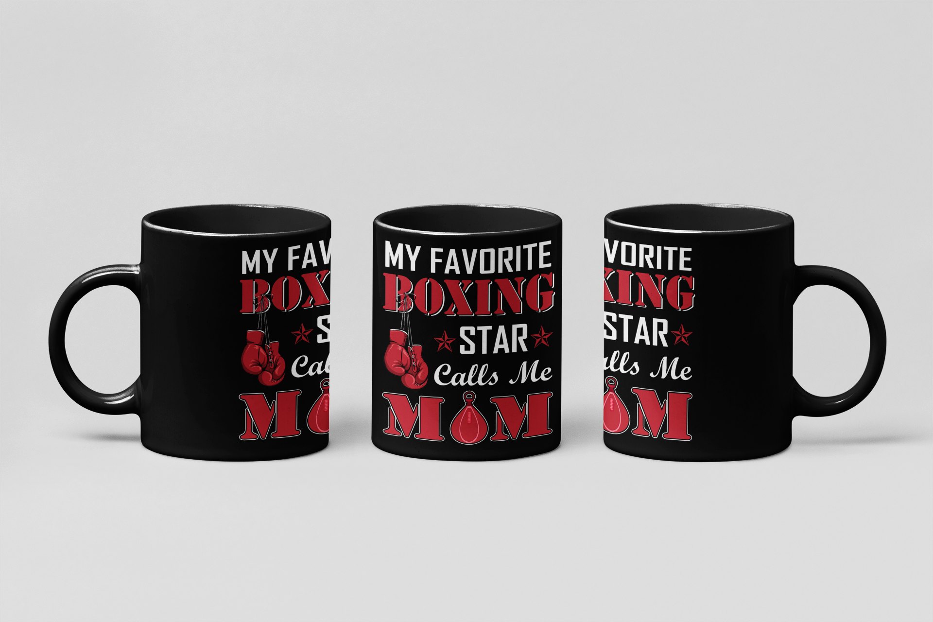my favorite boxing star mom boxing mug in black