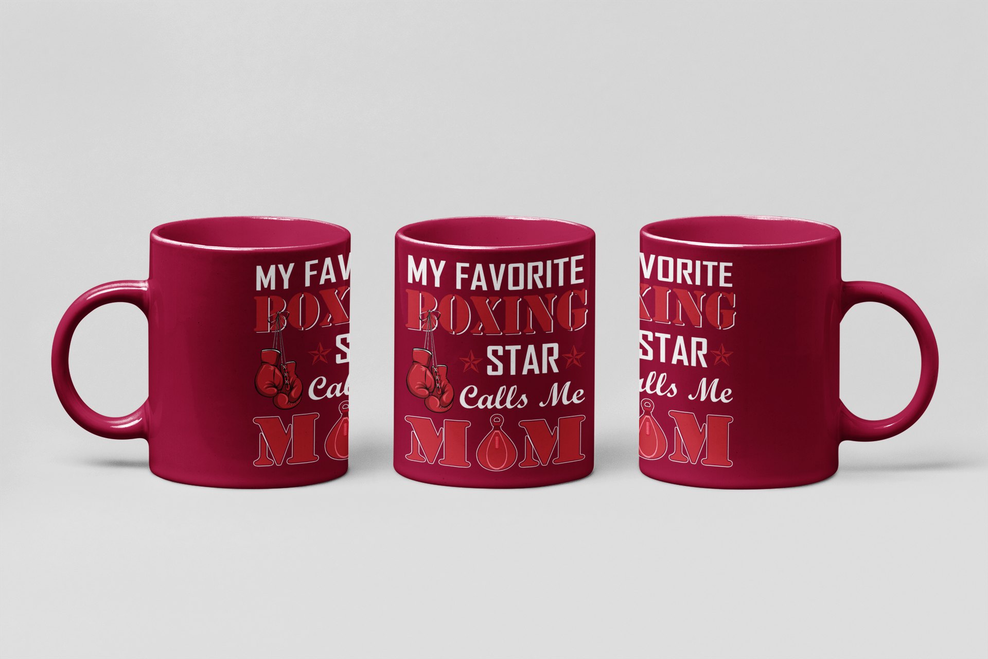 my favorite boxing star mom boxing mug in burgundy