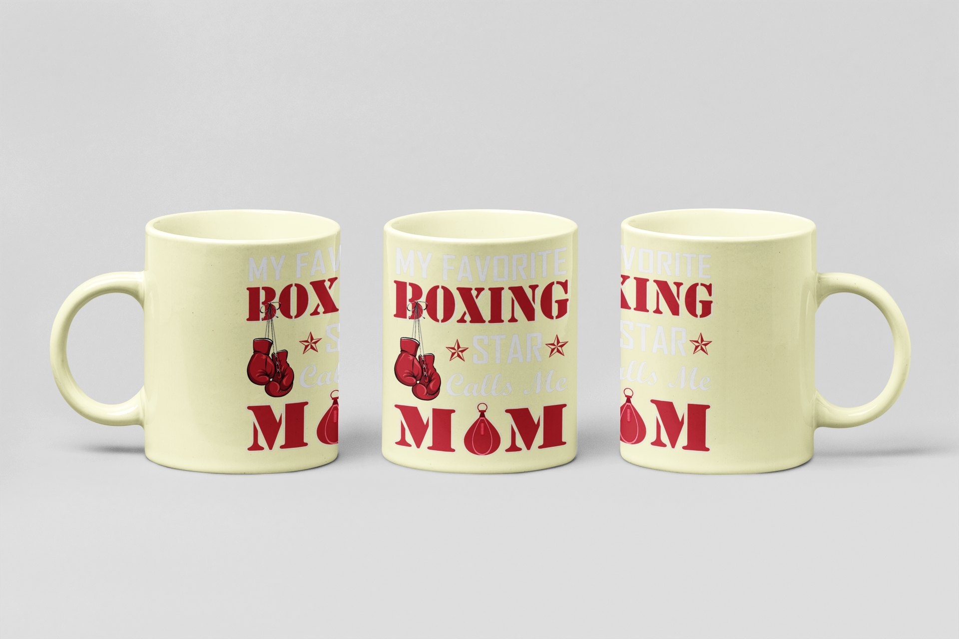 my favorite boxing star mom boxing mug in cream