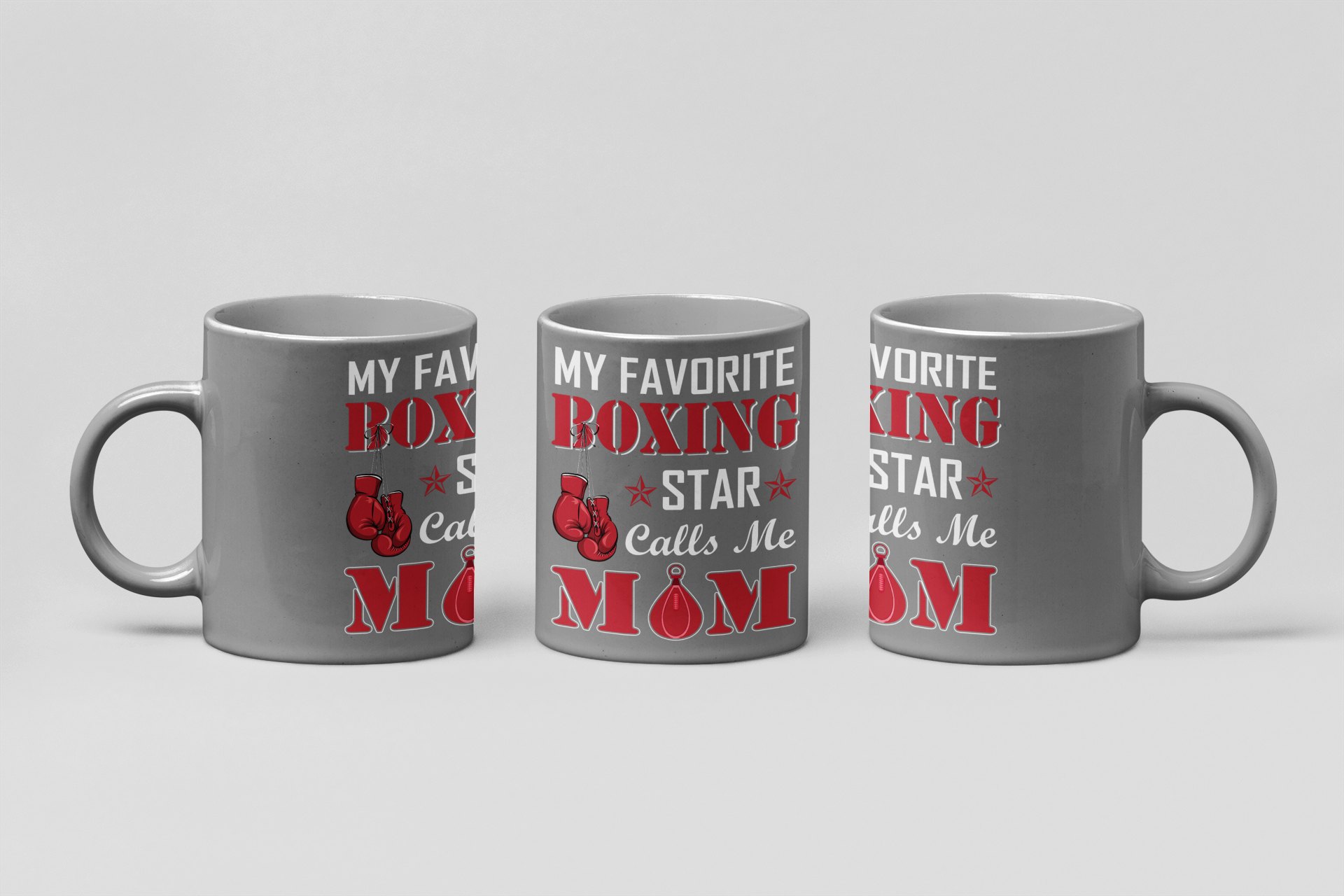 my favorite boxing star mom boxing mug in grey