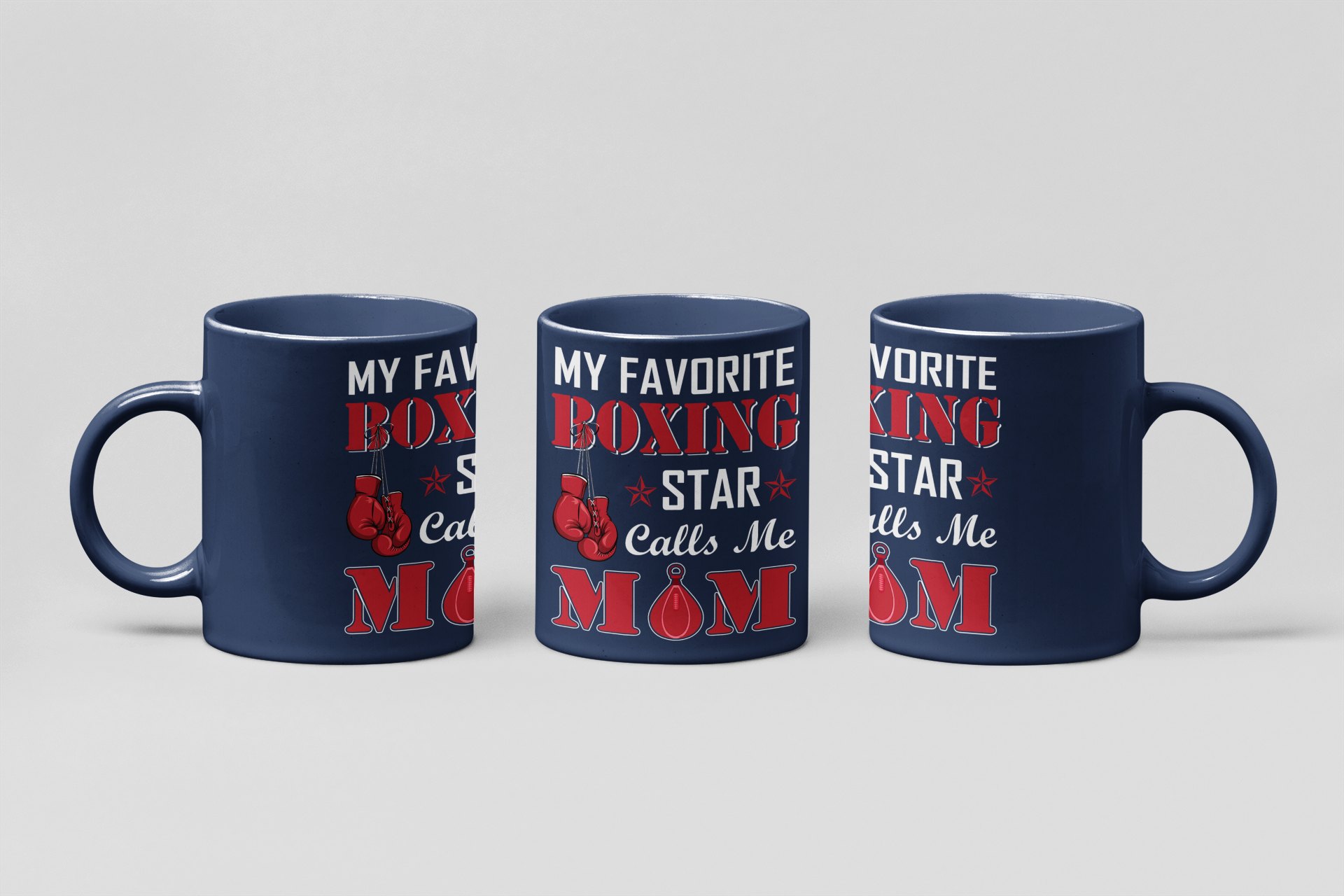 my favorite boxing star mom boxing mug in navy