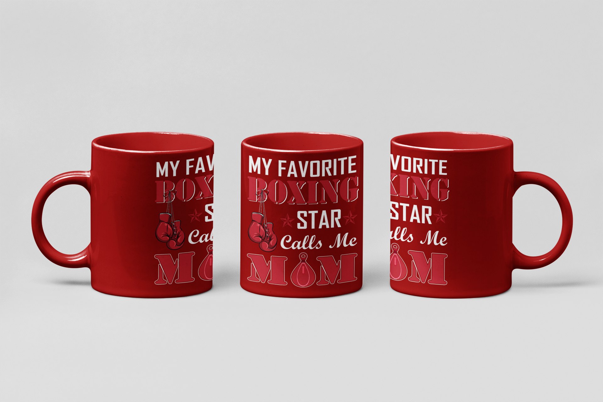 my favorite boxing star mom boxing mug in red