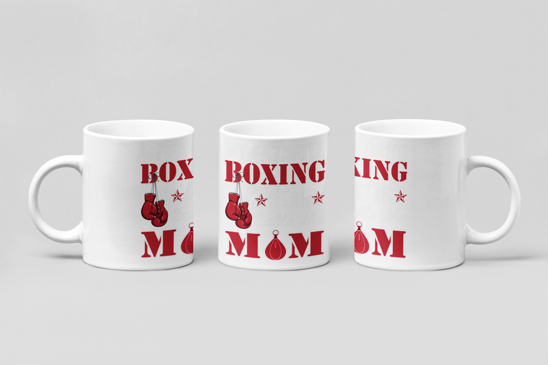 my favorite boxing star mom boxing mug in white