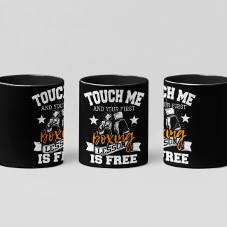 touch me boxing lesson boxing mug in black