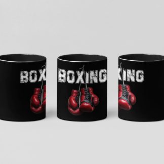 boxing hanging gloves boxing mug in black