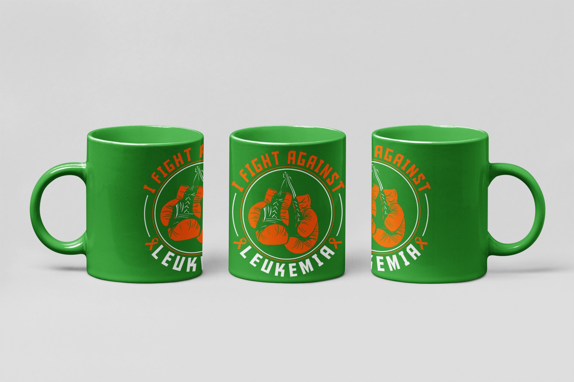 i fight against leukemia boxing mug in forest green