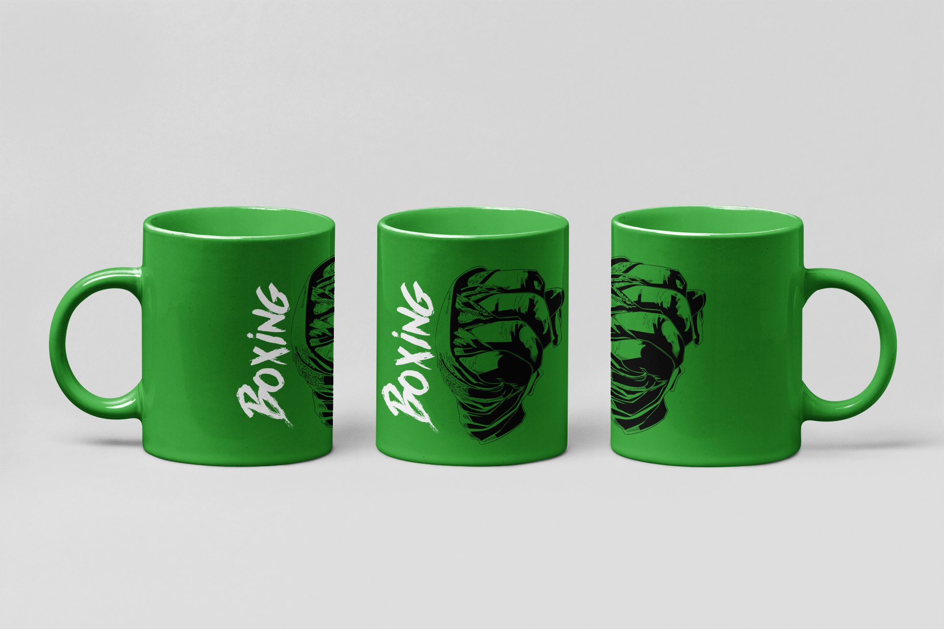 boxing fist boxing mug in forest green