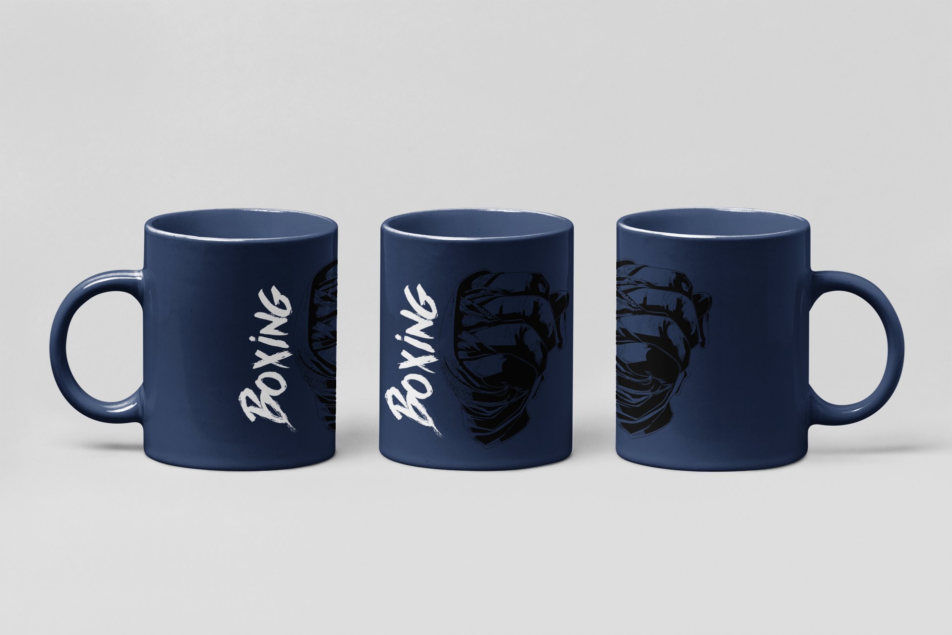 boxing fist boxing mug in navy