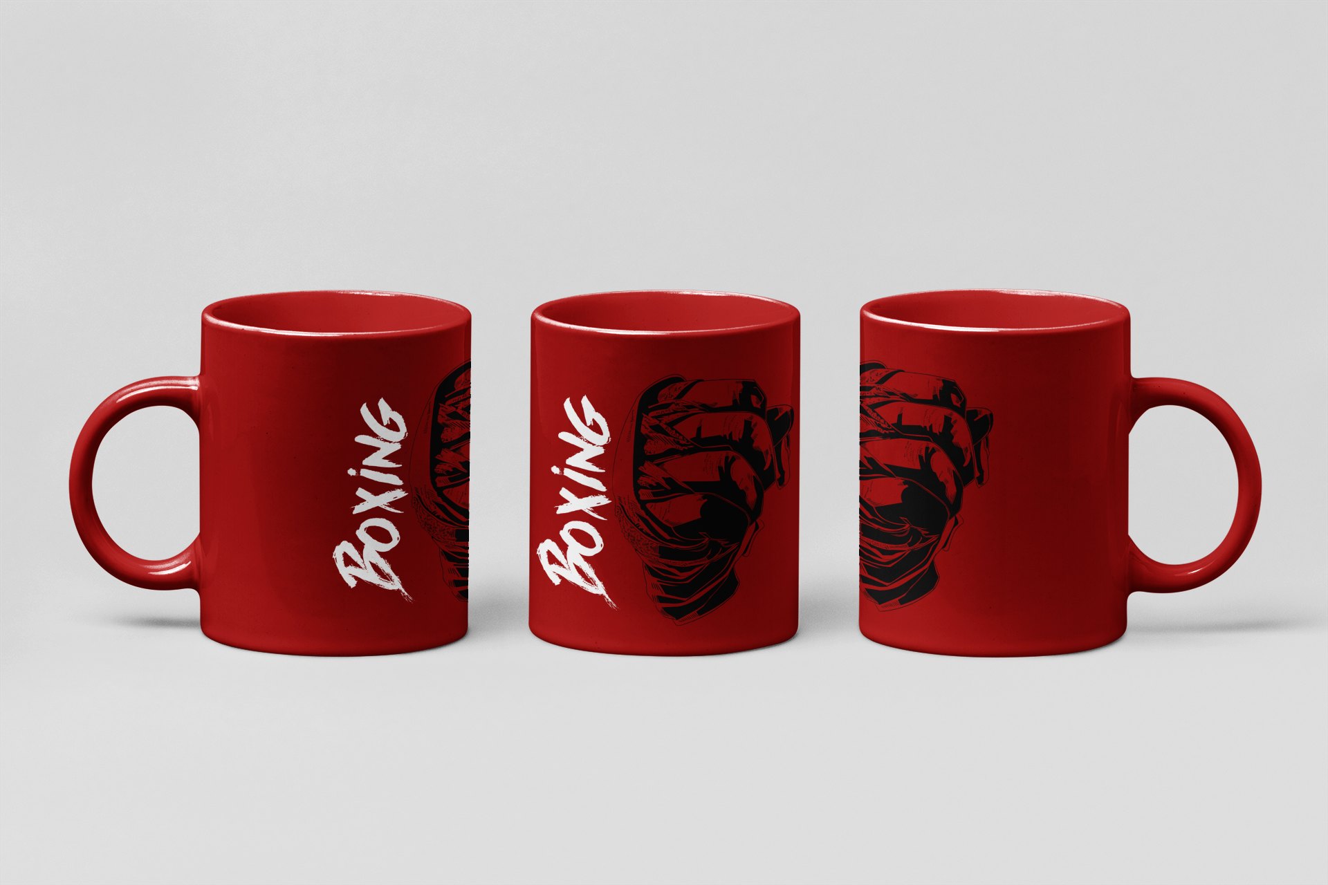 boxing fist boxing mug in red