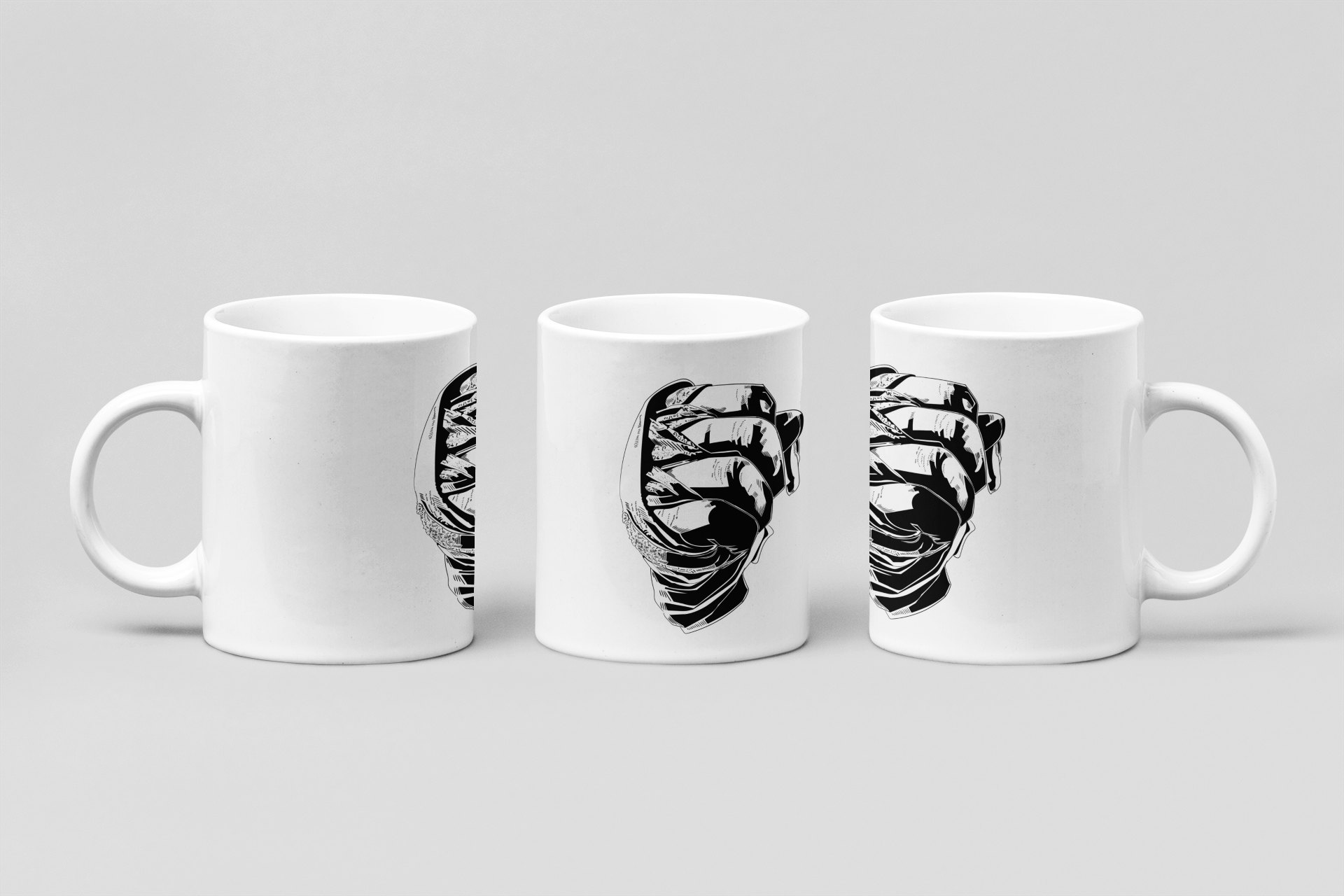 boxing fist boxing mug in white