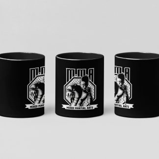 mma mixed martial arts boxing mug in black