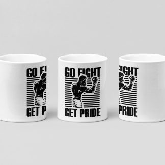 go fight get pride boxing mug in white