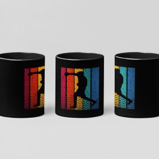 colour bars boxer boxing mug in black