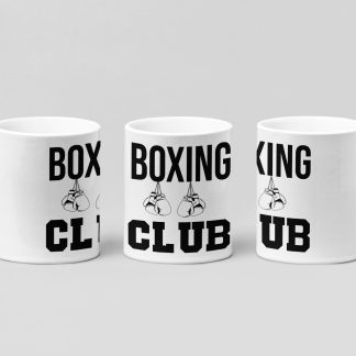 boxing club gloves boxing mug in white
