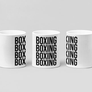 boxing repeat boxing mug in white