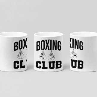 boxing club arch boxing mug in white
