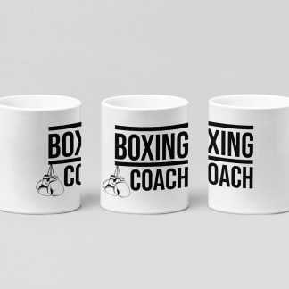 boxing coach gloves boxing mug in white