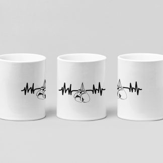 heartbeat gloves boxing mug in white