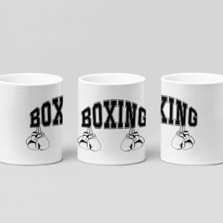boxing arch gloves boxing mug in white
