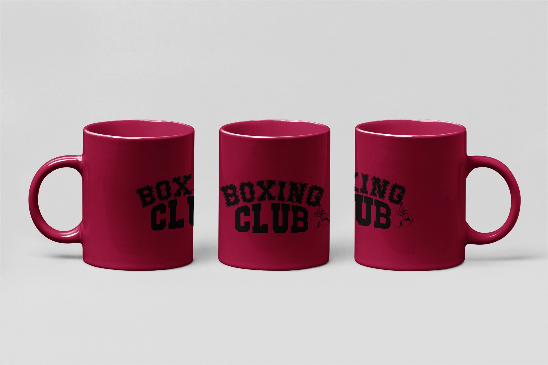 boxing club hanging boxing mug in burgundy