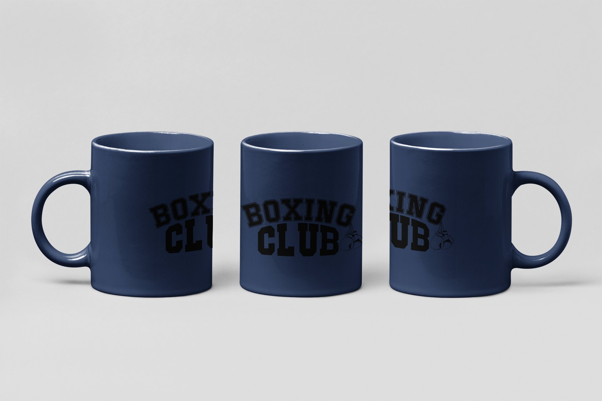 boxing club hanging boxing mug in navy