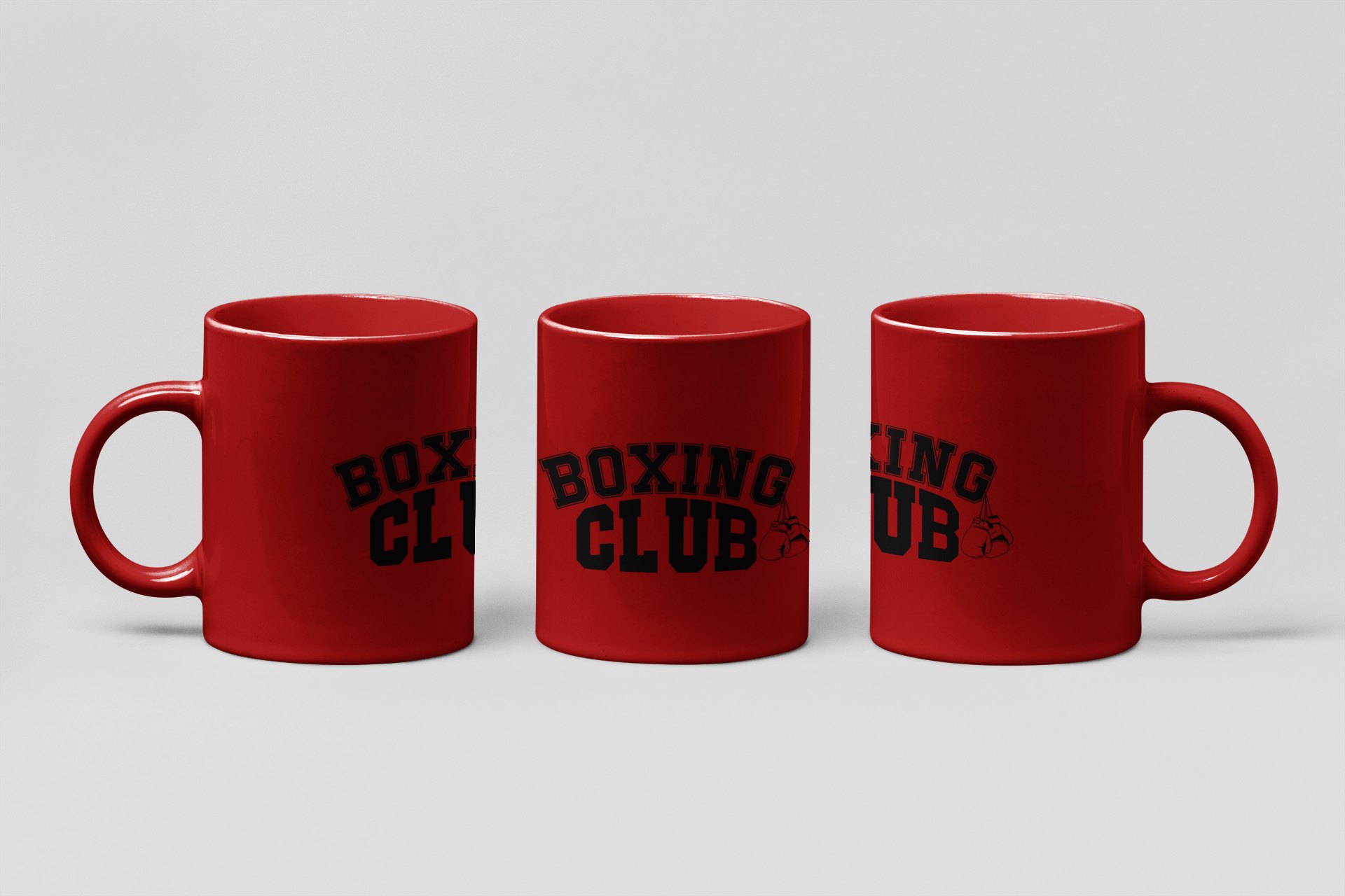boxing club hanging boxing mug in red