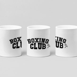 boxing club hanging boxing mug in white