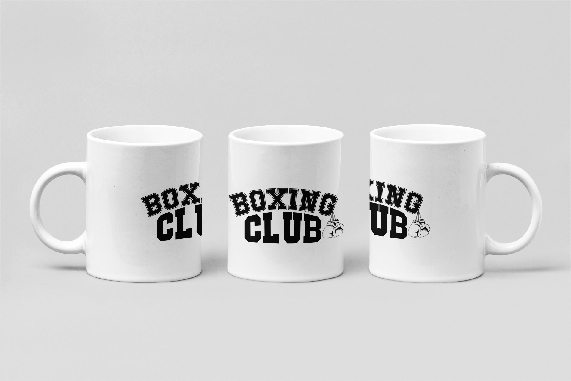 boxing club hanging boxing mug in white