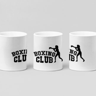 boxing club fighter boxing mug in white
