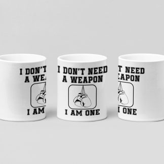 i am one gloves boxing mug in white