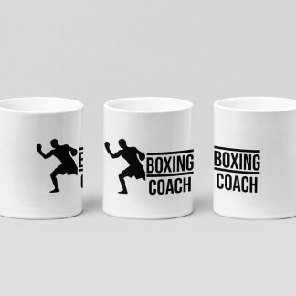 boxing coach fighter boxing mug in white