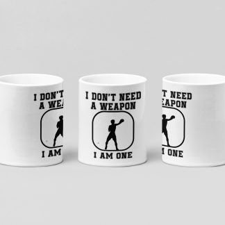 i am one fighter boxing mug in white
