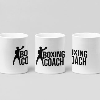 boxing coach stance boxing mug in white