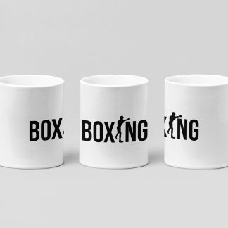 boxing letterform boxing mug in white