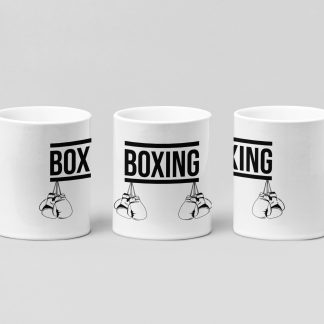 boxing bar gloves boxing mug in white