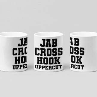 punch combination boxing mug in white
